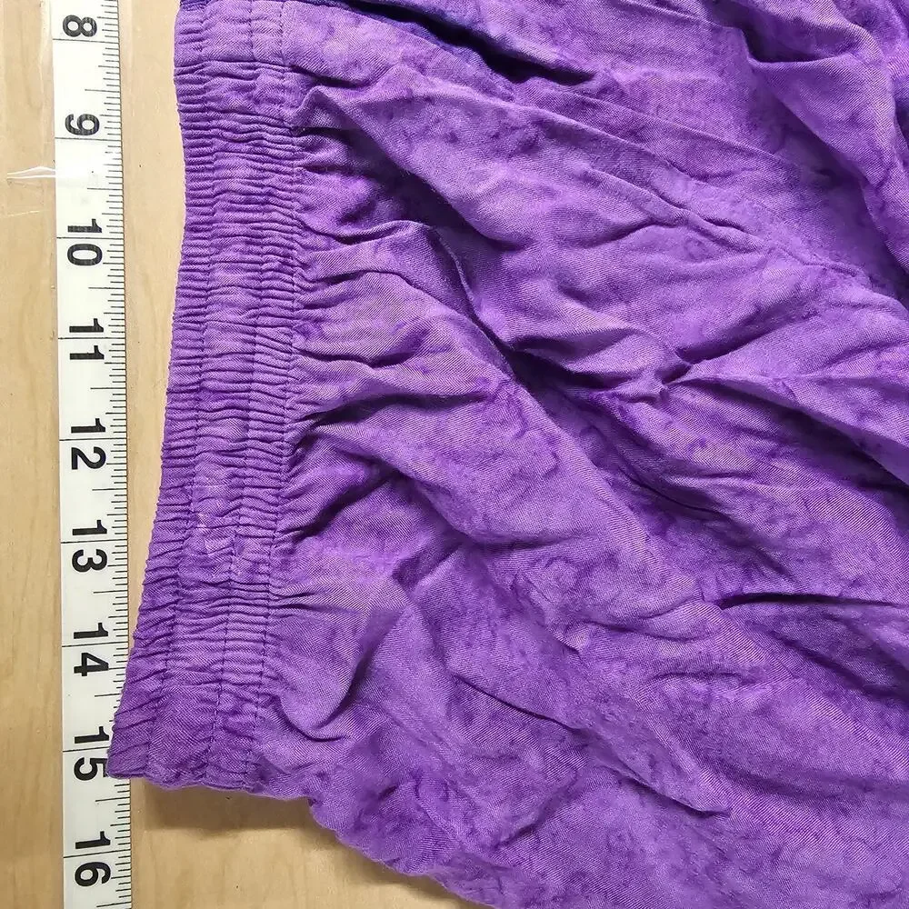 VTG ULUWatu of Bali Purple Tie Dye Crop Top Pants Set Sz Small Boho Hippie Beach